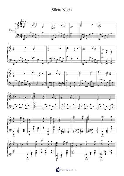 Silent Night Sheet Music by Franz Xaver Gruber-Arr.Birdhearst