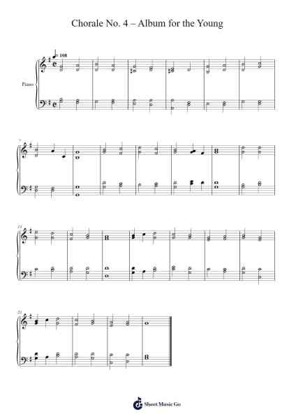 Chorale No. 4 –Album for the Young Sheet Music by Robert Schumann-Arr.Conpiers