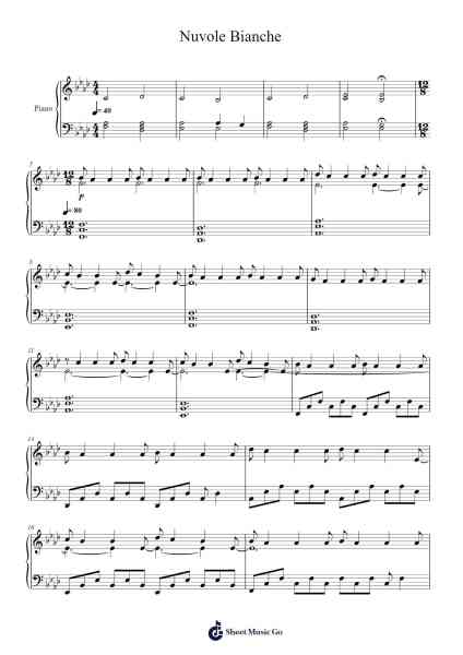Nuvole Bianche Sheet Music by Ludovico Einaudi-Arr.Jobnold