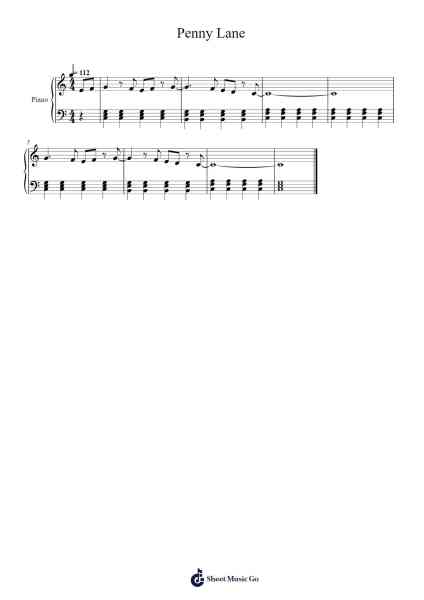 Penny Lane Sheet Music by The Beatles-Arr.Duttledk Corh