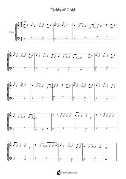 Fields of Gold Sheet Music by Sting-Arr.Haleale Quildy