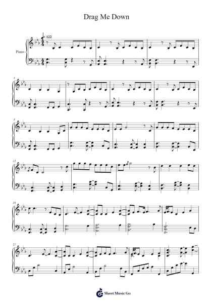 Drag Me Down Sheet Music by One Direction-Arr.Hawat