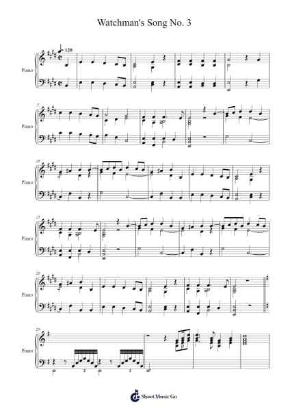 Watchman's Song No. 3 –Lyric Pieces I, Op. 12 Sheet Music by Edvard Grieg-Arr.Lopeare
