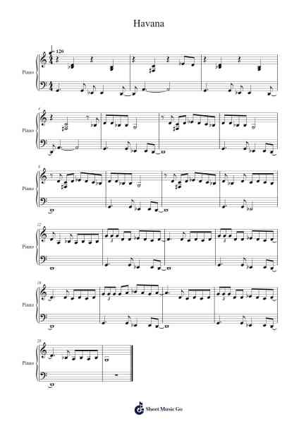 Havana Sheet Music by Camila Cabello/Young Thug-Arr.Jounic Beauback