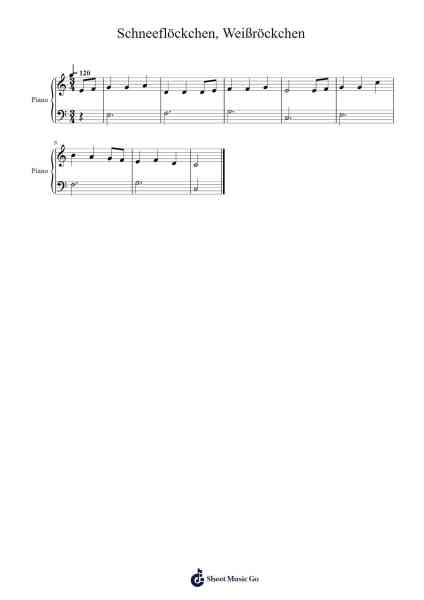 Schneeflöckchen, Weißröckchen Notenblatt von Hedwig Haberkern-Arr.Fanses Tabyoung