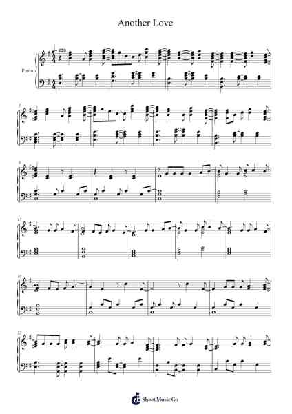 Another Love Sheet Music by Tom Odell-Arr.Wrightrae