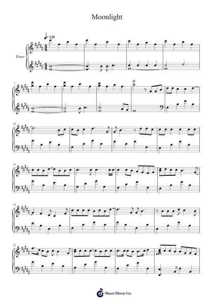 Moonlight Sheet Music by EXO-Arr.Gwensey Brookving