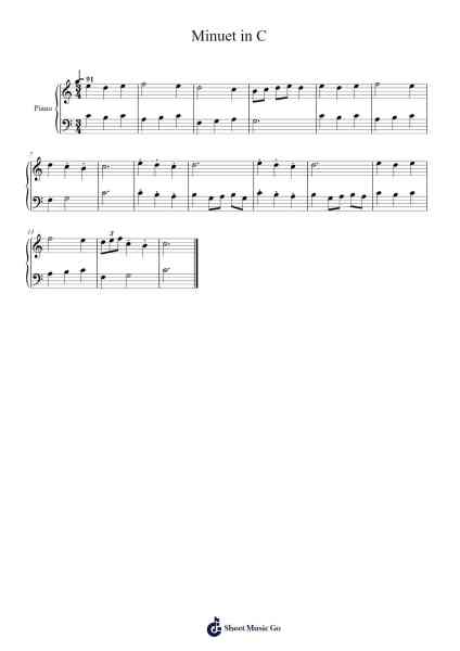 Minuet in C Sheet Music by James Hook-Arr.Consdia Debruth