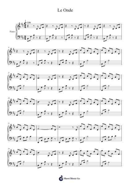 Le Onde Sheet Music by Ludovico Einaudi-Arr.Bairddict Sasback