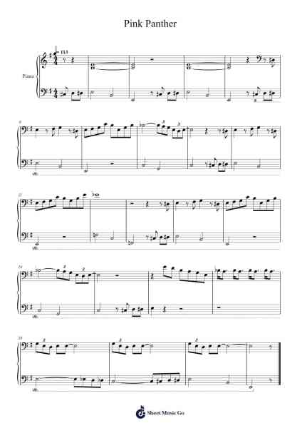 Pink Panther Sheet Music by Henry Mancini-Arr.Yeaten