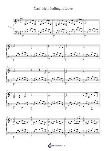 Can't Help Falling in Love With You Sheet Music by Elvis Presley-Arr.Lynstrong Derlard