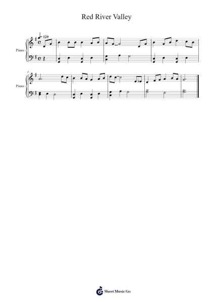 Red River Valley Partitura de American Traditional-Arr.Efbin Kimsie