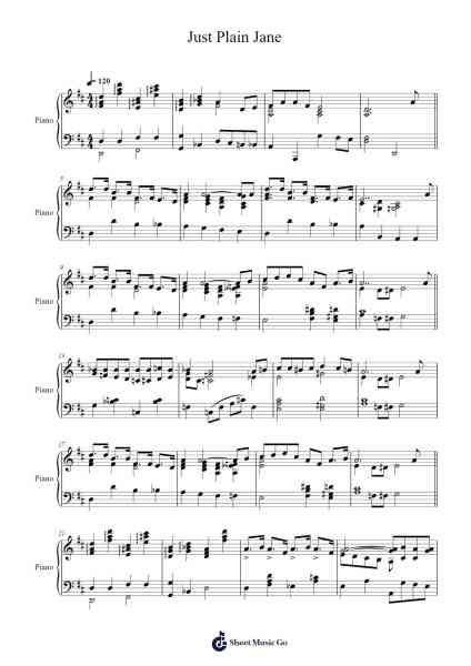 Just Plain Jane Sheet Music by Frank Strickland-Arr.Otnold