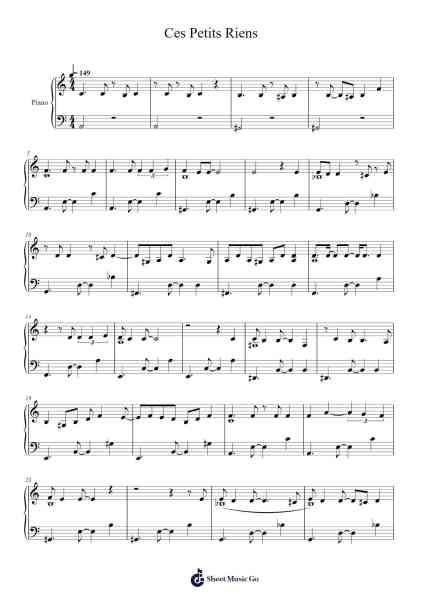 Ces Petits Riens Partitura de Serge Gainsbourg-Arr.Readeworth Phoezer