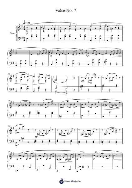 Valse No. 7 – Lyric Pieces II, Op. 38 Sheet Music by Edvard Grieg-Arr.Evertrine Curcent