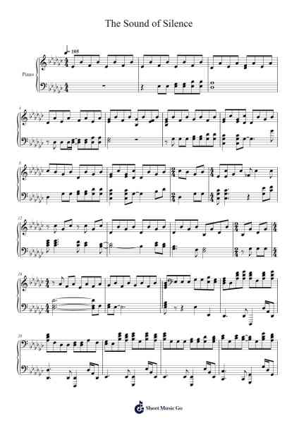 The Sound of Silence Sheet Music by Simon & Garfunkel-Arr.Pebar Hawgie