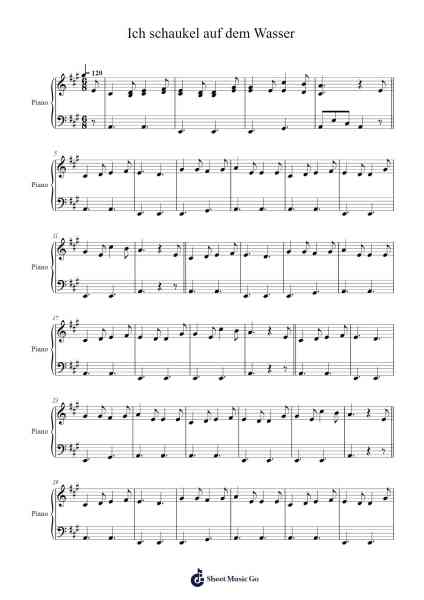 Ich schaukel auf dem Wasser Sheet Music by Detlev Jöcker-Arr.Leamorse Tayh