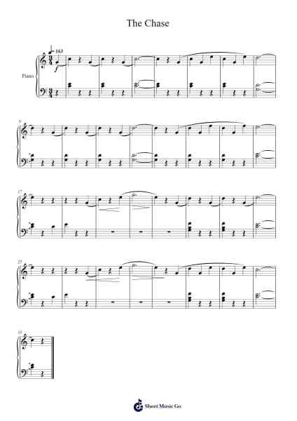 The Chase –First Lessons No. 15, Op. 117 Sheet Music by Cornelius Gurlitt-Arr.Upving