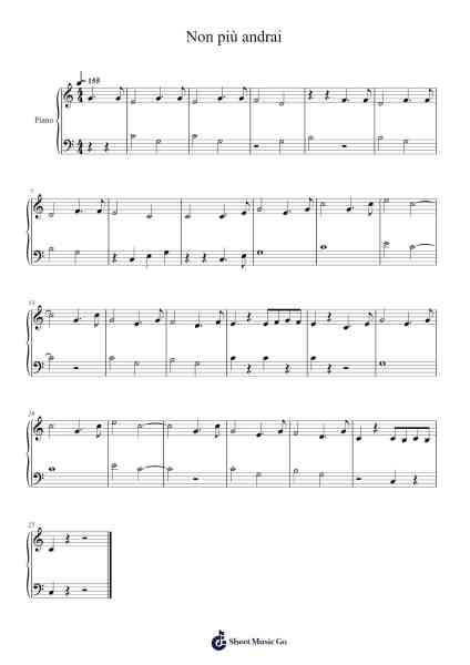 "Non più andrai", Le Nozze di Figaro, KV. 492∶ Act I, Scene VIII Sheet Music by Wolfgang Amadeus Mozart-Arr.Jersoon