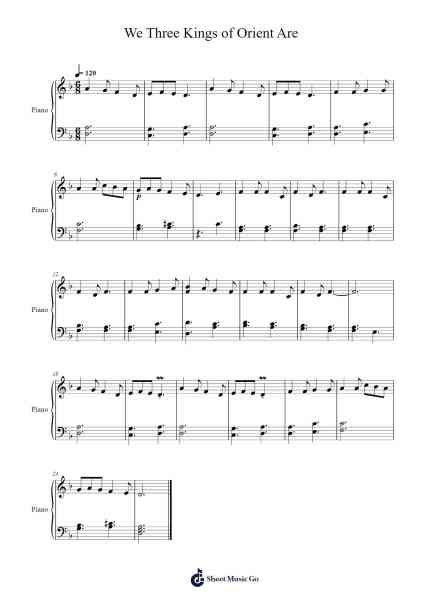 We Three Kings of Orient Are Sheet Music by John Henry Hopkins Jr.-Arr.Gailmag