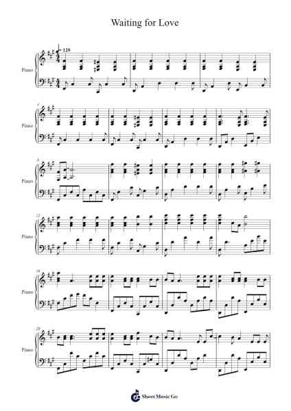 Waiting for Love Sheet Music by Avicii-Arr.Dempron Jacbess