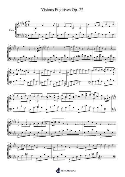 Commodo No. 8 –Visions Fugitives Op. 22 Sheet Music by Sergei Prokofiev-Arr.Hullow