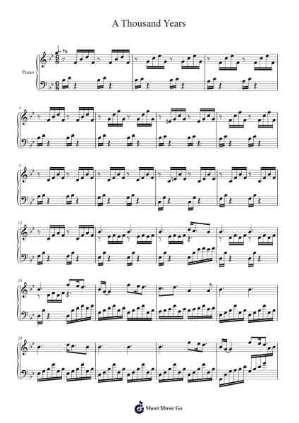 A Thousand Years (Wedding Version) Sheet Music by Christina Perri/Johann Sebastian Bach/Charles Gounod-Arr.Hagchel Perpel