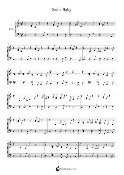 Santa Baby Sheet Music by Eartha Kitt-Arr.Evertrine Curcent