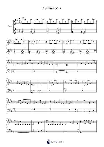 Mamma Mia Partitura de ABBA-Arr.Otnold