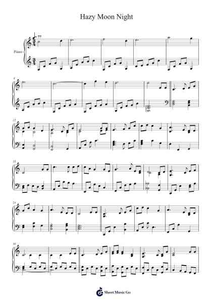 Hazy Moon Night Sheet Music by Teiichi Okano-Arr.Carrway