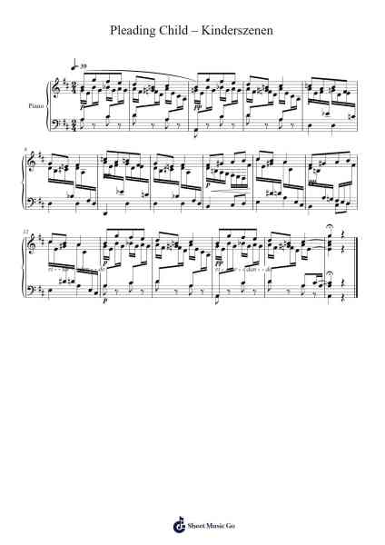Pleading Child – Kinderszenen Sheet Music by Robert Schumann-Arr.Georfoe