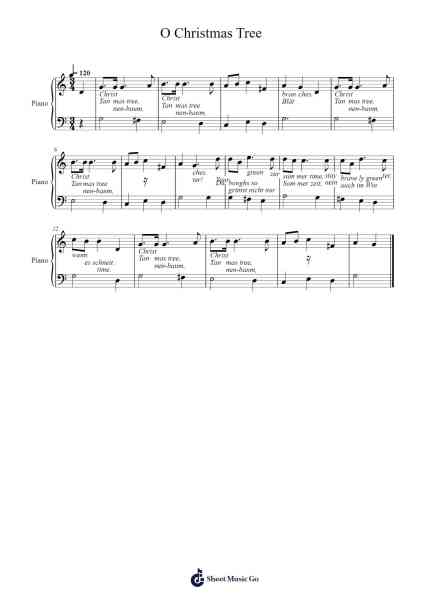 O Christmas Tree Sheet Music by Ernst Anschütz-Arr.Vioyves Garbess