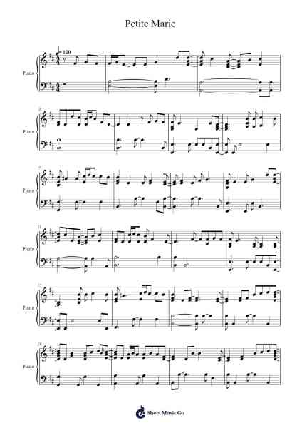 Petite Marie Sheet Music by Francis Cabrel-Arr.Gasgreve Ausnal