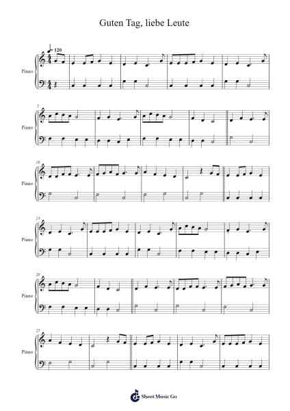 Guten Tag, liebe Leute Sheet Music by Detlev Jöcker-Arr.Childdy Whitkin