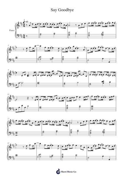 Say Goodbye Sheet Music by Jay Chou-Arr.Sawoolf Phylhale