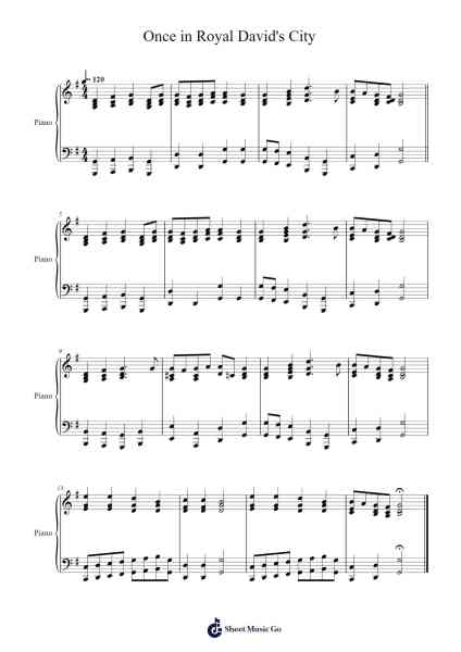 Once in Royal's David City Sheet Music by Christmas Carol-Arr.Auwolf