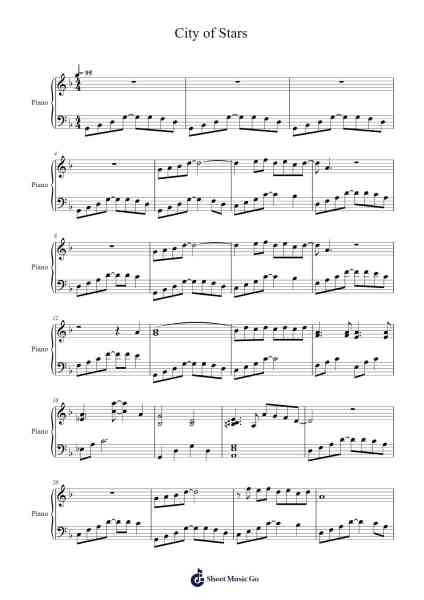 La La Land – City of Stars Sheet Music by Justin Hurwitz-Arr.Jonesrhys
