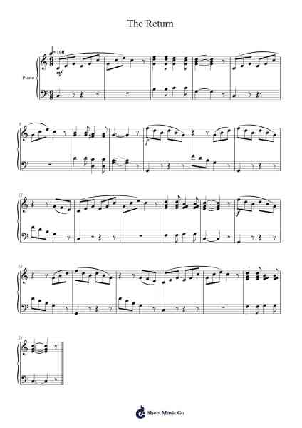 The Return – First Lessons No. 24, Op. 117 Partitura de Cornelius Gurlitt-Arr.Hewgy Fowearl