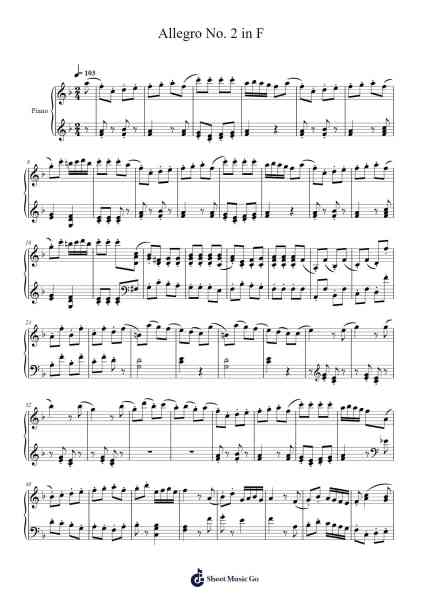 Allegro No. 2 in F – 12 Easy Pieces Sheet Music by Joseph Haydn-Arr.Wordfoe Hymar