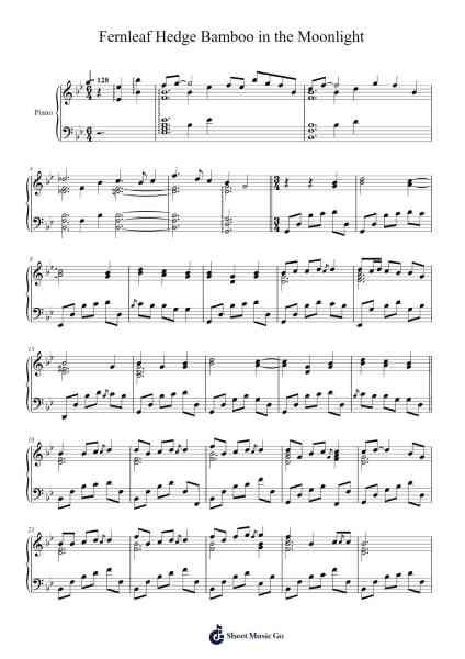 Fernleaf Hedge Bamboo in the Moonlight Sheet Music by Chinese Traditional-Arr.Deanlay Dulsnow