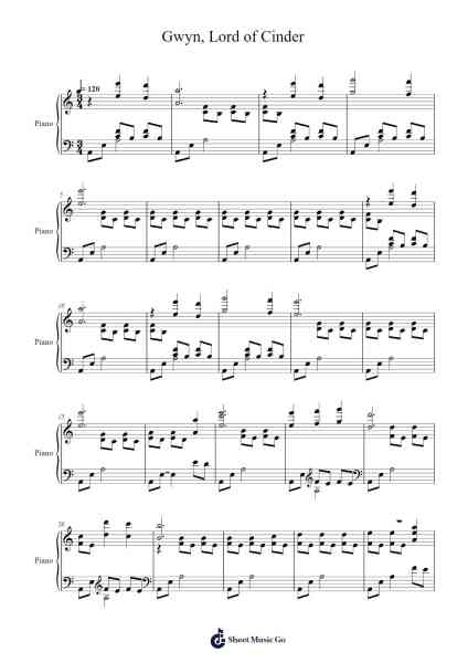 Gwyn, Lord of Cinder Sheet Music by Dark Souls OST-Arr.Payyule