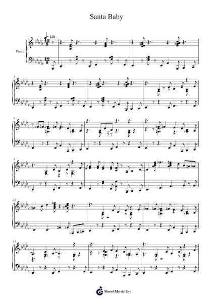 Santa Baby Sheet Music by Eartha Kitt-Arr.Copclife Hudvan