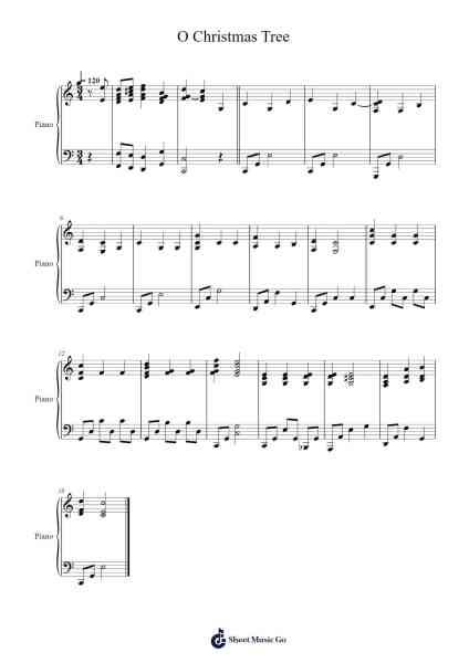 O Christmas Tree (Accompaniment Version) Sheet Music by Ernst Anschütz-Arr.Marhum