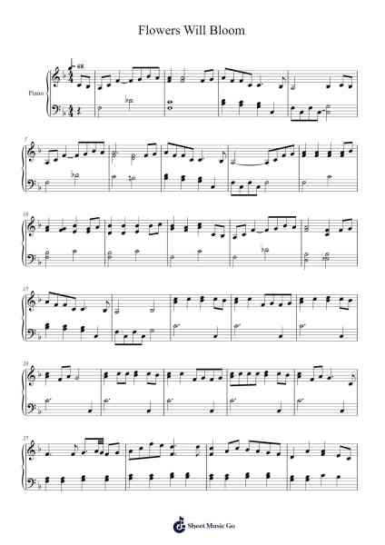 Flowers will bloom Sheet Music by Yoko Kanno-Arr.Wentio Termaltz