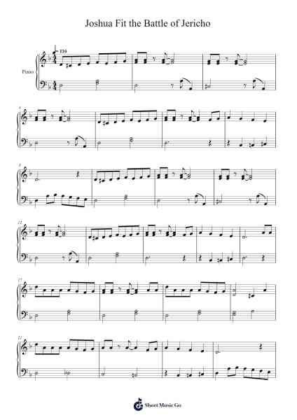 Joshua Fit the Battle of Jericho Sheet Music by Spiritual-Arr.Pubey