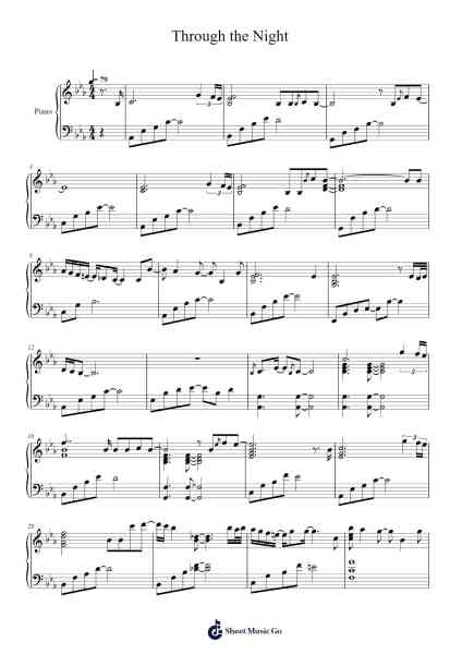 Through the Night Sheet Music by IU-Arr.Northrone Kitnice