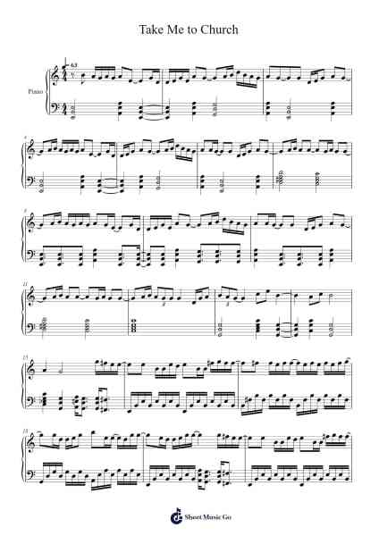 Take Me to Church Musica per pianoforte di Hozier - Arr.Rooyves Muralph