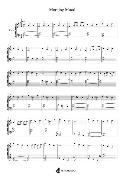 Morning Mood –Peer Gynt Suite No. 1, Op. 46 Sheet Music by Edvard Grieg-Arr.Buckchad