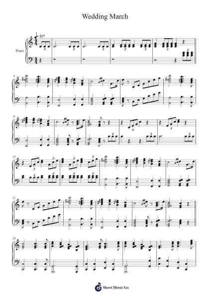 Wedding March Sheet Music by Felix Mendelssohn-Arr.Nagrid
