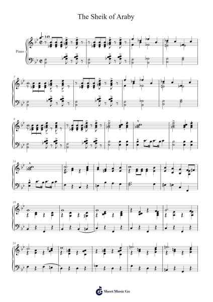 The Sheik of Araby Sheet Music by Ted Snyder-Arr.Annrhys